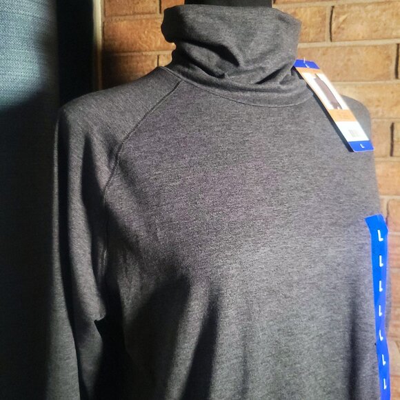 NWT Eddie Bauer Women's Active Long Sleeve Funnel Neck Top in Charcoal - Size L - Picture 11 of 11